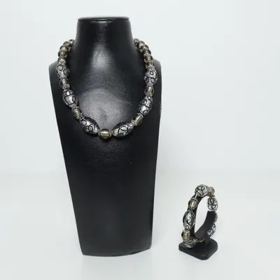 Jewelry set (Transparent, Gray, Multicolored) Unknown metal