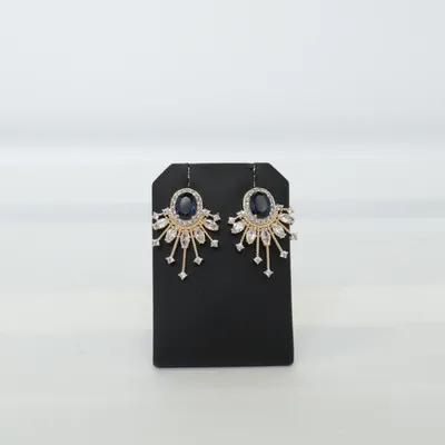 Earrings (Blue, Silver) Unknown metal