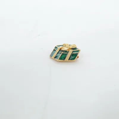 Brooch (Green, Gold) Unknown metal