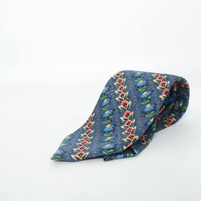 Krawatte (Blau, Mehrfarbig) Seide