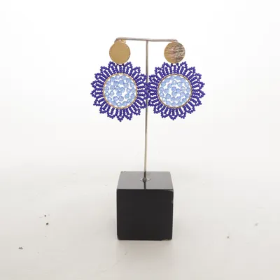 Oorbellen (Blauw, Goud) Onbekend materiaal