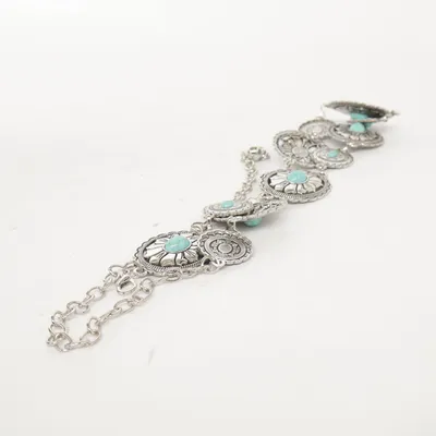 Body jewelry (Silver, Turquoise) Unknown metal