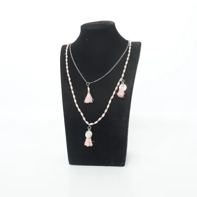 Halskette (Pink, Silber) von The Moshi Unbekanntes Metall