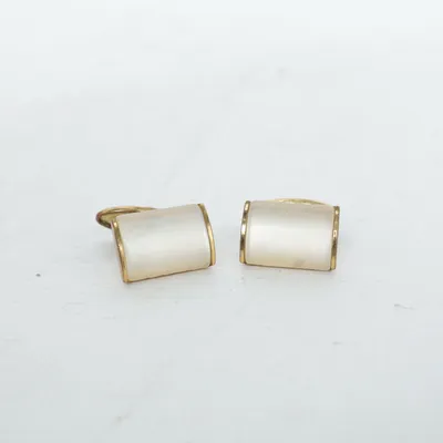 Manschettknappar (Guldfärgad, Beige) Okänd metall