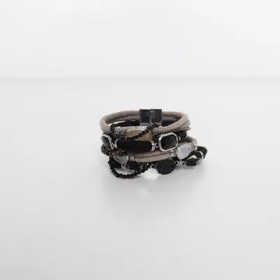 Armbånd (Sort, Beige) fra Hipanema Gummi