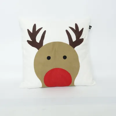Prydnadskudde (Vit, Röd, Brun) från Nina Royal
