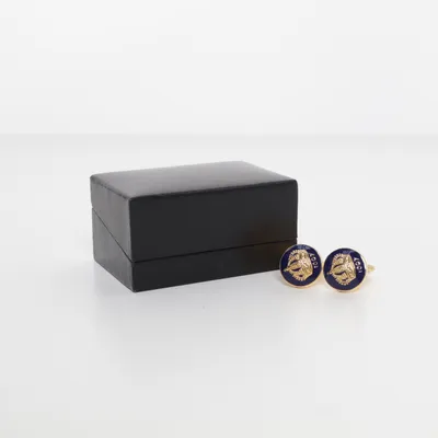 Cufflinks (Blue, Gold) from Skultuna Unknown metal