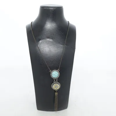Necklace (Brown, Turquoise, Multicolored) from GS Unknown metal