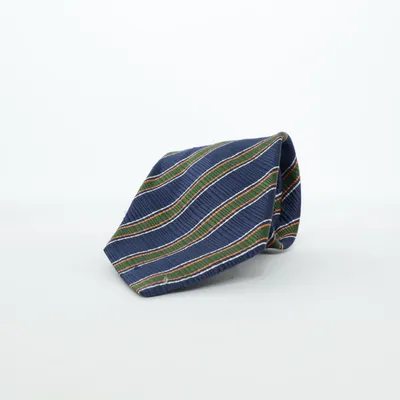Cravate (Bleu, Vert, Blanc) de Elegante Soie