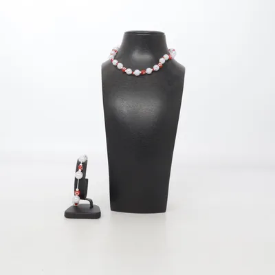 Parure de bijoux (Blanc, Rouge, Multicolore) Métal inconnu