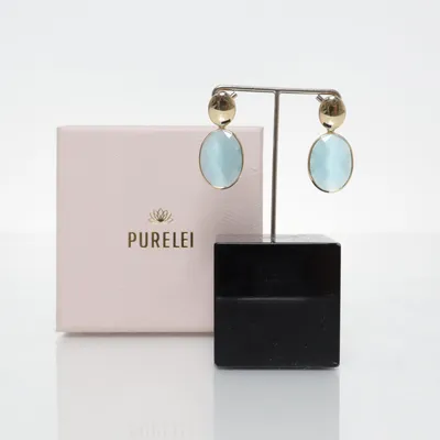 Oorbellen (Goud, Blauw) van Purelei Onbekend materiaal