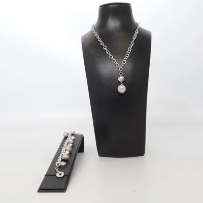 Smyckesset (Silverfärgad, Rosa) från Pearls for Girls Okänd metall