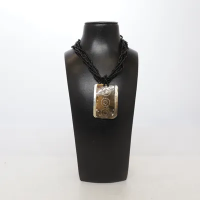 Halsband (Svart, Brun) Okänd metall
