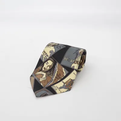Cravate (Noir, Beige, Bleu) de Mercedes Soie