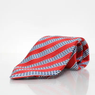 Cravate (Rouge, Bleu, Blanc) de Atlas Design Soie