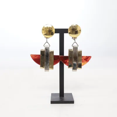 Clips-örhängen (Guldfärgad, Silverfärgad, Brun) Okänd metall