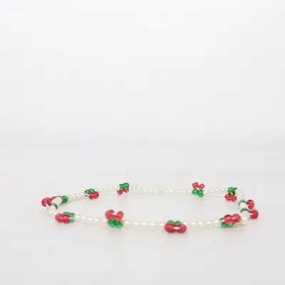 Anklet (White, Red, Green) Unknown metal