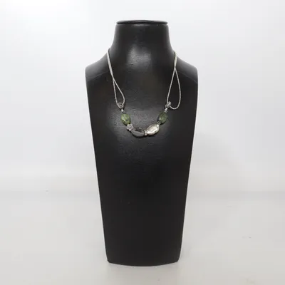 Halskæde (Sølv, Grøn, Flerfarvet) fra Pearls for Girls Ukendt metal