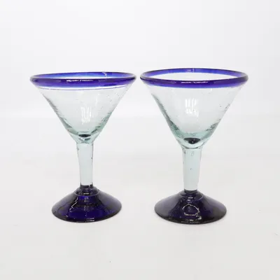 Martiniglas (Blå, Vit)