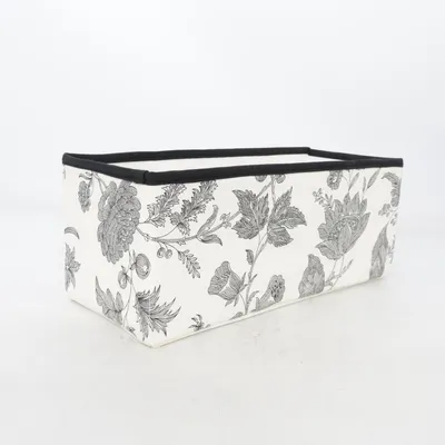 Panier de rangement (Blanc, Noir) Coton, Polyester