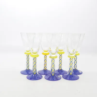 Schnapps glass (Blue, Yellow) from Kosta Boda