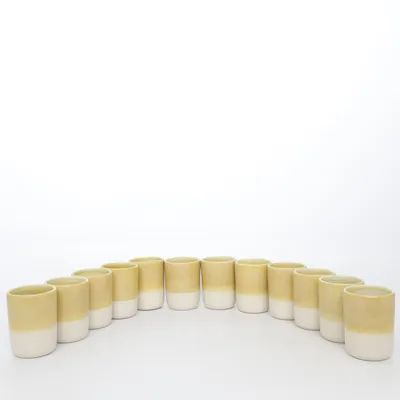 Drinking glass (Yellow, White) from Nordal