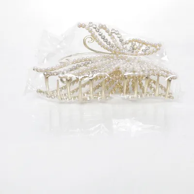 Hårklämma (Guldfärgad, Vit)