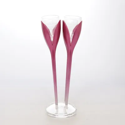 Champagneglas (Set of 4 pink Champagne tulip Glasses + Holder) från Moët & Chandon
