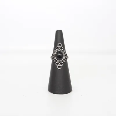 Ring (Silver, Black) Unknown metal