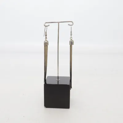 Earrings (Silver, Black) Unknown metal