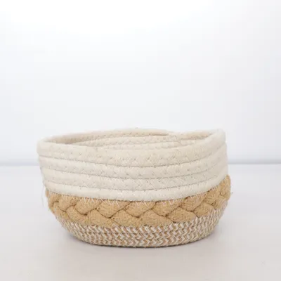 Panier de rangement (Blanc, Beige)