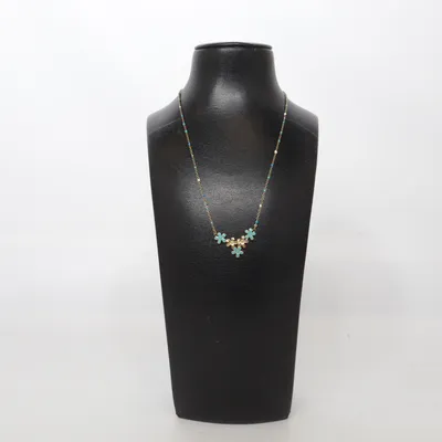Halsband (Guldfärgad, Turkos, Vit) från Steel Okänd metall
