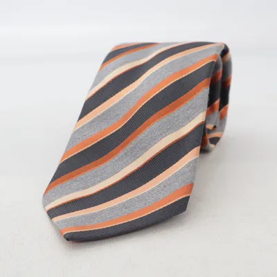 Krawatte (Grau, Orange, Beige) von Stockholm Kravatt Seide