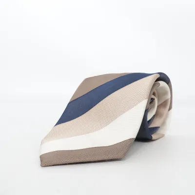Stropdas (Blauw, Beige, Wit) van Aldo Colitti Katoen
