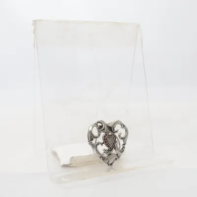 Broche (Argent, Rouge) Métal inconnu