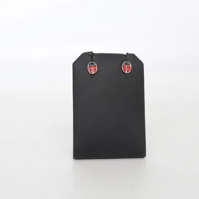 Oorbellen (Rood, Zilver, Zwart) Onbekend materiaal