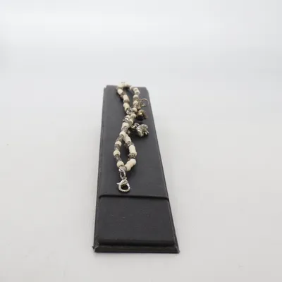 Bracelet de cheville (Beige, Argent) Métal inconnu