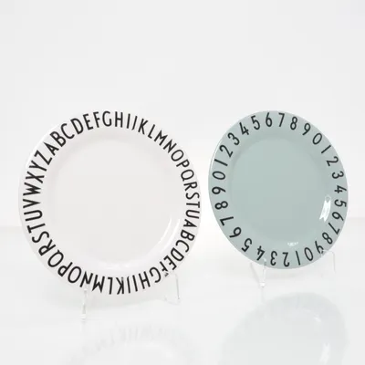 Children's dinner sets (Black, White, Green) from Design Letters