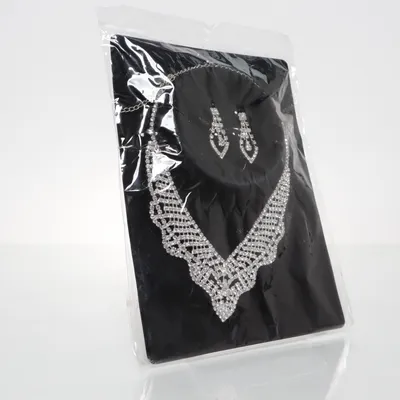 Jewelry set (Silver, White) Unknown metal
