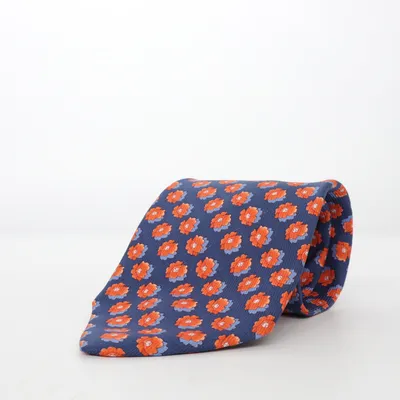 Cravate (Bleu, Orange) de Louis Féraud Soie