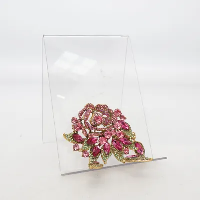 Broche (Roze, Groen, Goud) Onbekend materiaal