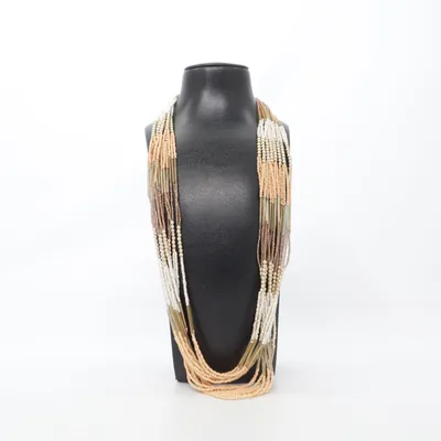 Necklace (Beige, White, Gold) Unknown metal