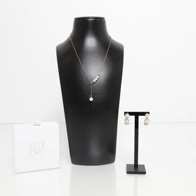 Smyckesset (Guldfärgad, Vit) Okänd metall, Rostfritt stål