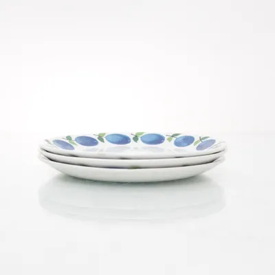 Plate (White, Green, Multicolored) from Prunus