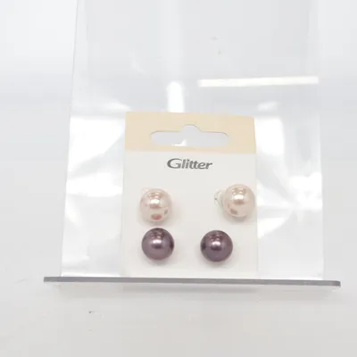 Earrings (Beige, Purple, Multicolored) from Glitter Unknown metal