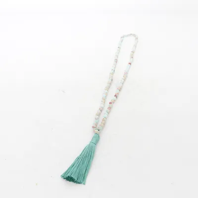 Halsband (Shoushan Naturstein mit Seidenquaste neu) Okänd metall