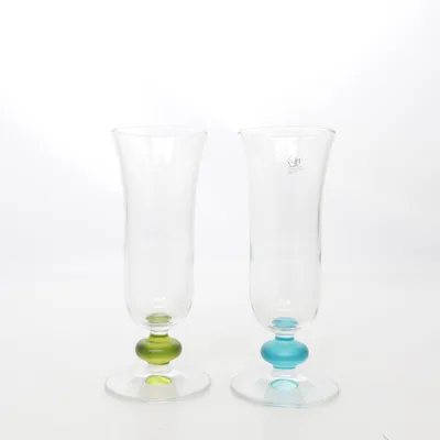 Champagne glas (Transparent, Grøn, Blå) fra Kosta Boda