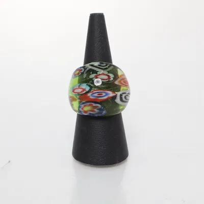 Ring (Grön, Flerfärgad) Glas