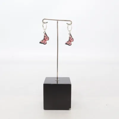 Earrings (Pink, Silver) Unknown metal