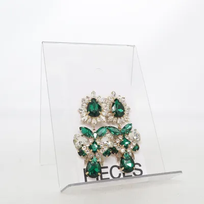 Oorbellen (Groen, Zilver) van Pieces Onbekend materiaal